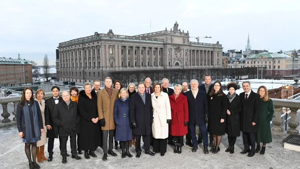 Den nya regeringen, som presenterades på måndagen.