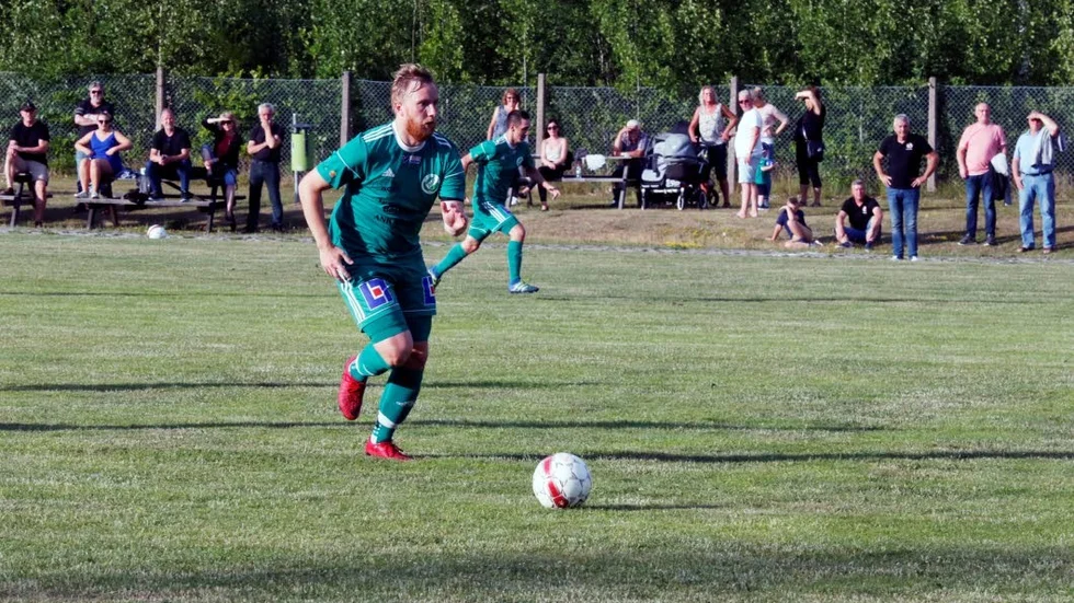 Jesper Karlsson gjorde mål för Ankarsrum mot Hammarsgärde.
