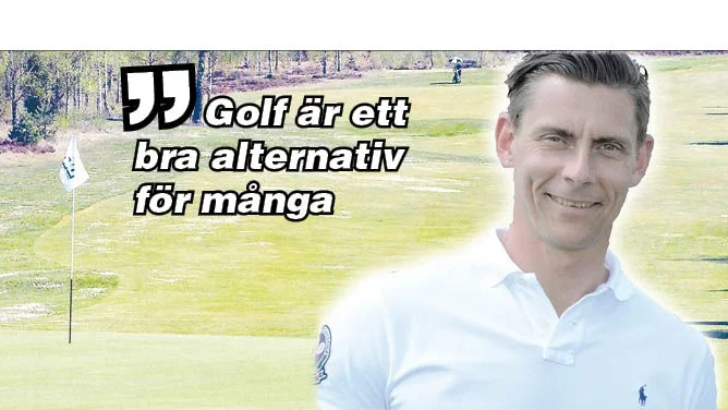 REDO FÖR SOMMAREN. Nu har golfsäsongen dragit igång på allvar. Magnus Hultgren, golfpro på Tobo, är optimistisk: ”Utvecklingen har varit bra de senaste åren”, säger han. Foto: Michael Nordin