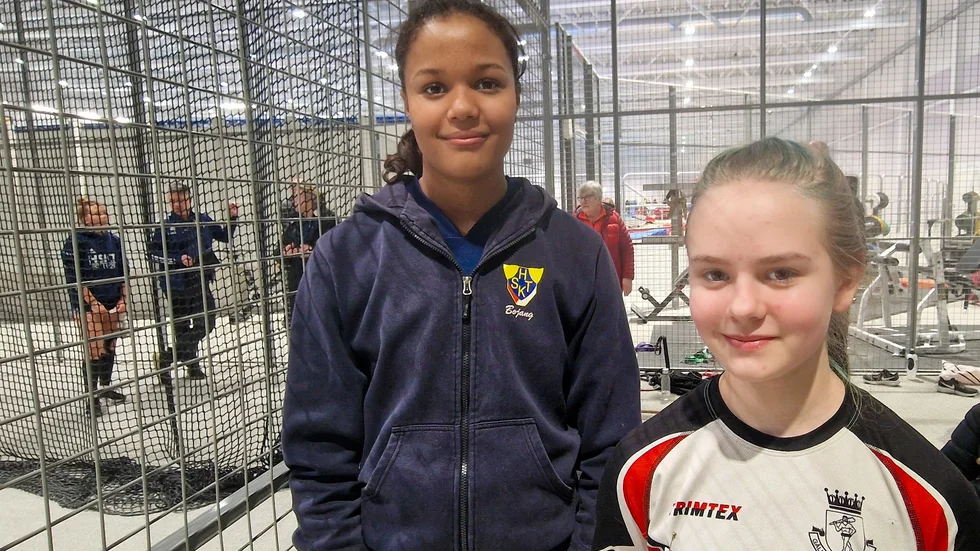 Felicia Bojang, Haparanda SKT och Filippa Mattsin, Gällivare SK. Lilla VM 2024.