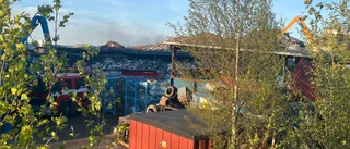 Stor utryckning efter industribrand: ”Brinner ordentligt”