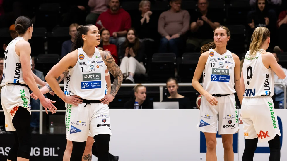 Sabrina Haines deppar efter Luleå Baskets första semifinal borta mot Norrköping.