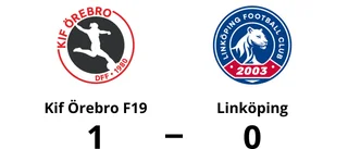 Linköping föll med 0-1 mot Kif Örebro F19