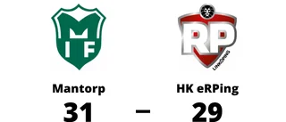 Mantorp segrare hemma mot HK eRPing
