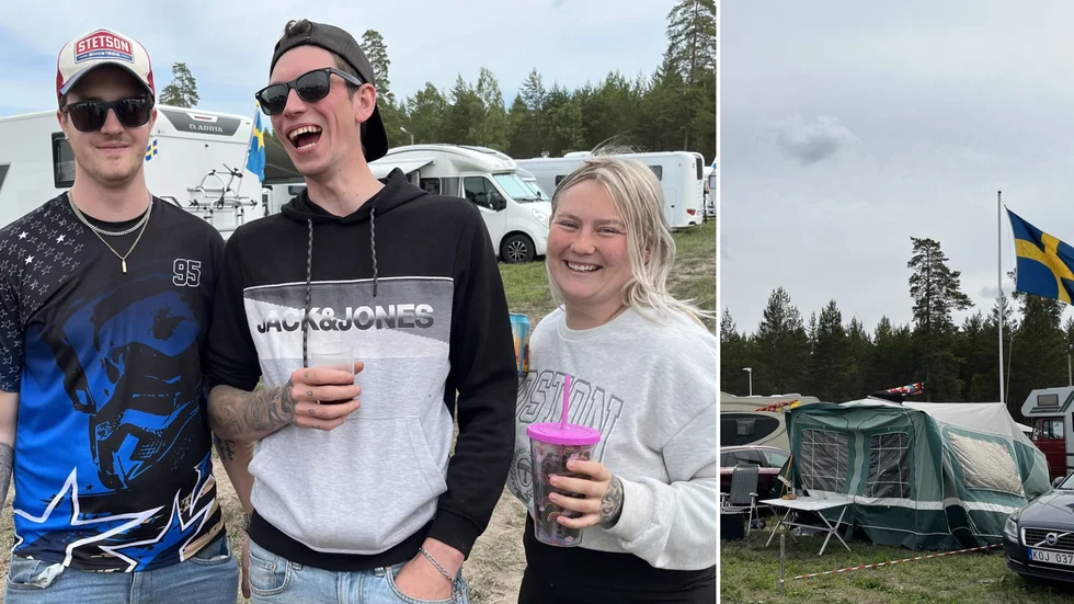 Vimmerby Tidning minglar på campingen i Målilla inför kvällens speedwayfest.