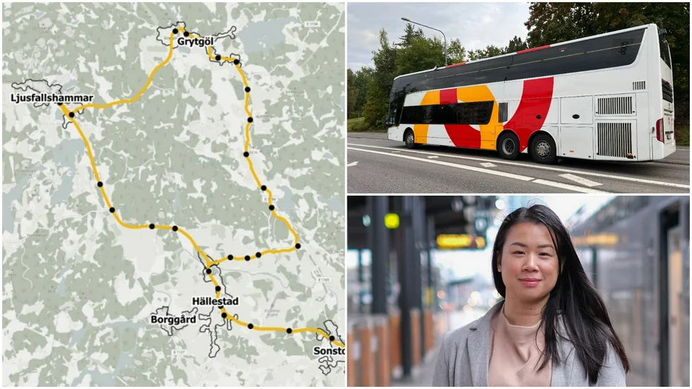 Den nya ringlinjen 415 kommer köras medurs och sedan vidare till Finspångs station via riksväg 51. Julie Tran (C) ser flera fördelar med upplägget.