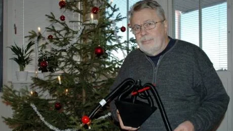 EXPORT. Sture Manstens julgransfot är patenterad och tanken är att den även ska säljas på export.  Foto: BRITT-LOUISE SPETS