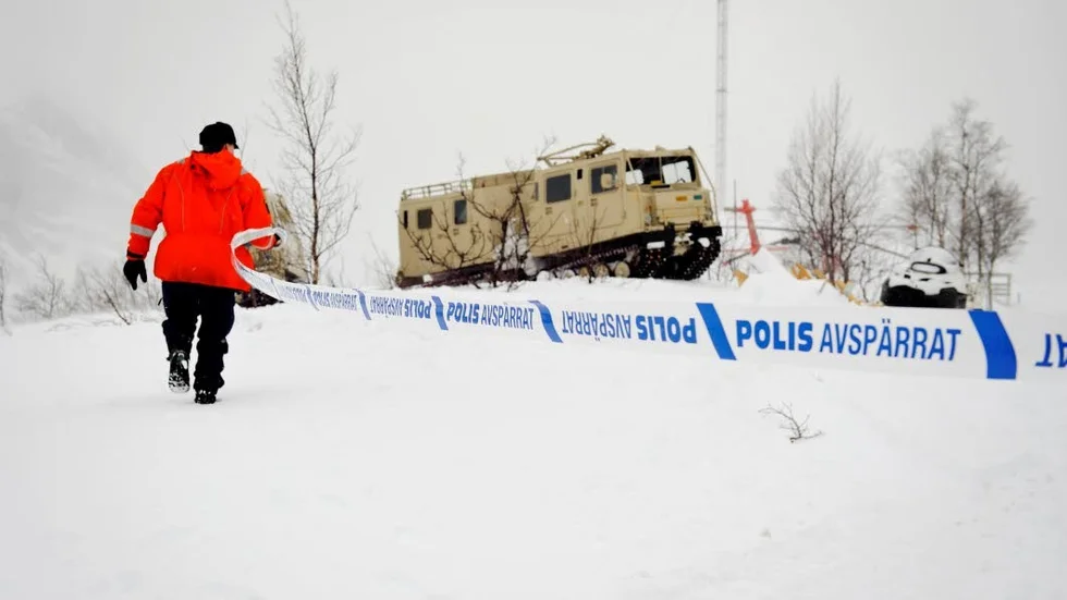 Platsen där han råkat illa ut i Nikkaluoktaområdet, är dock så oländigt belägen att  fjällräddningen fått begära förstärkning av helikopter från Norge. (Bilden är från ett tidigare tillfälle).