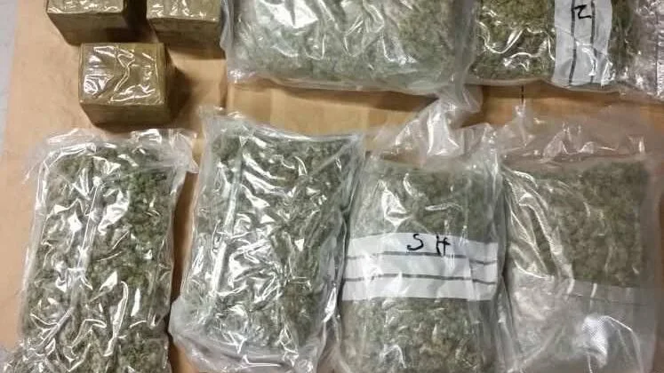 Sex kilo. I bagaget hade 26-åringen från Piteå både hasch och marijuana, nästan tre kilo av vardera. Men kompisarna som hämtade honom har friats helt. (Arkivbild)