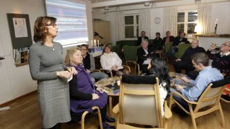 Anna-Stina Nordmark Nilsson, ordförande i Företagarna Sverige, pratade om värdet att synas i media i Vardagsrummet.