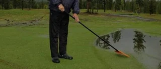 Vandaler körde sönder golfbana