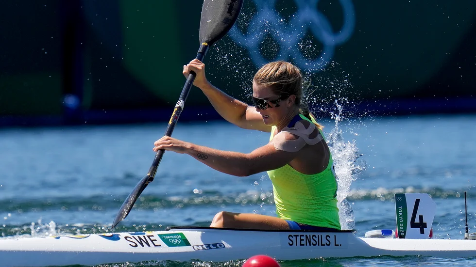 Linnea Stensils, här på egen hand, säkrade tillsammans med Moa Wikberg en OS-biljett åt Sverige. Arkivbild.