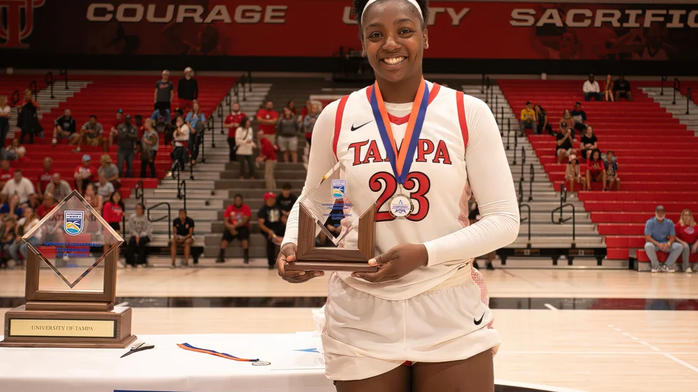 LaShayla Wright-Ponder under collegetiden i Tampa. Kommande säsong väntar spel i Visby Ladies.