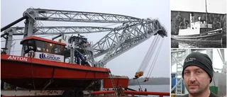 Jonny från Kalix rattar historiska kranen som bärgade Vasa