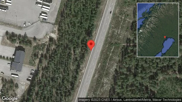 Stopp på E4 på grund av singelolycka med en personbil