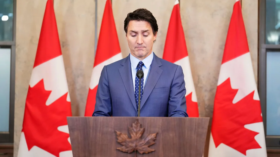 Kanadas premiärminister Justin Trudeau under sin ursäkt.