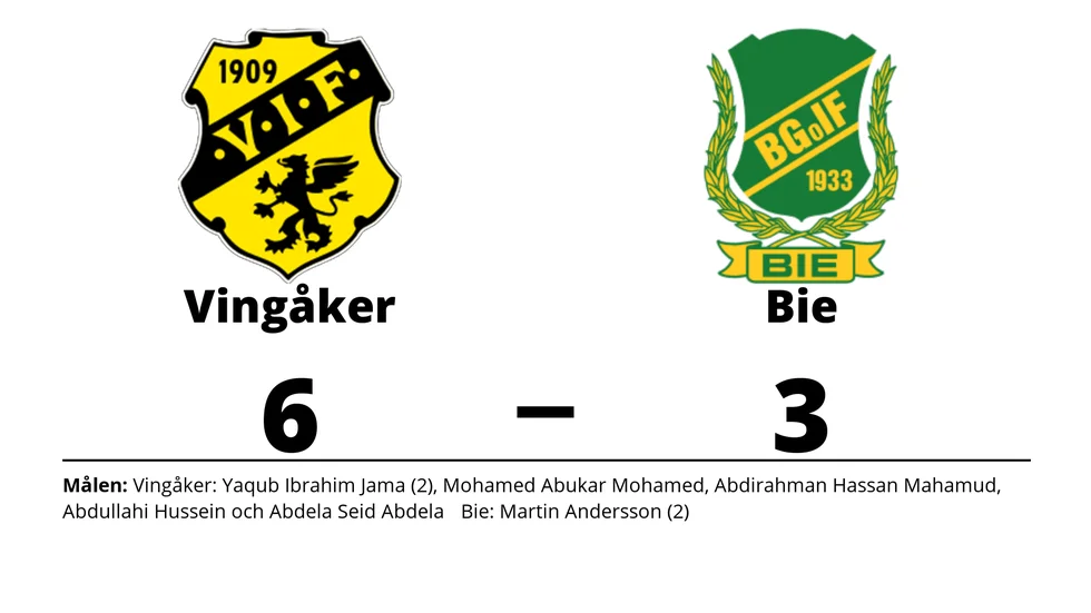 Vingåkers IF vann mot Bie GoIF