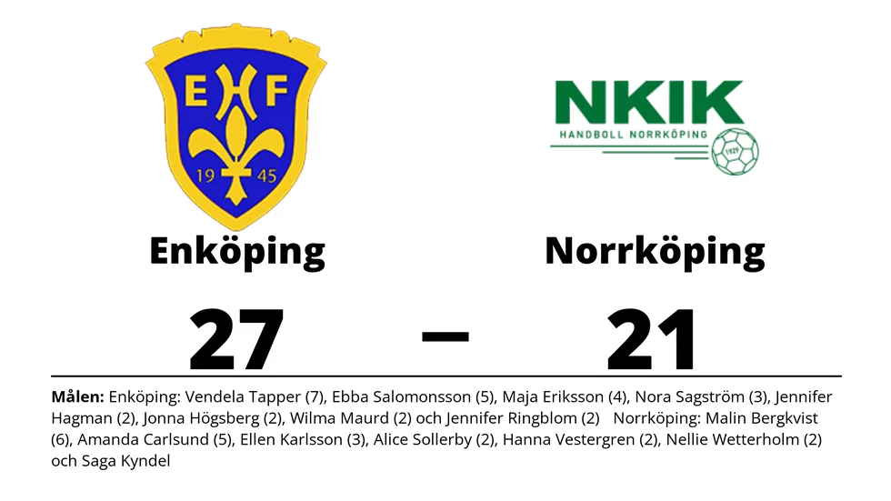 Enköpings HF vann mot Norrköping KvIK