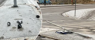 Spåren efter vansinnesfärden – stoppades efter polisjakt