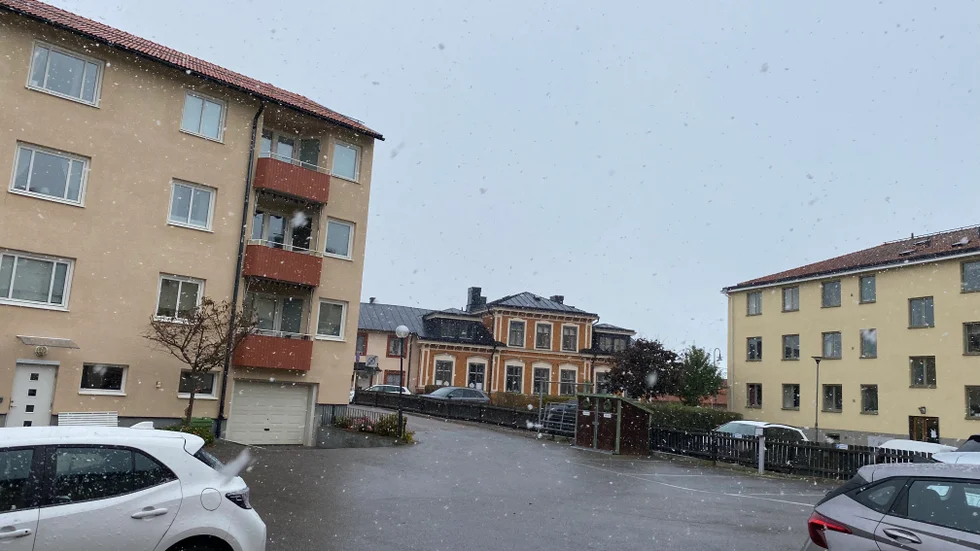 Snöfall i Strängnäs