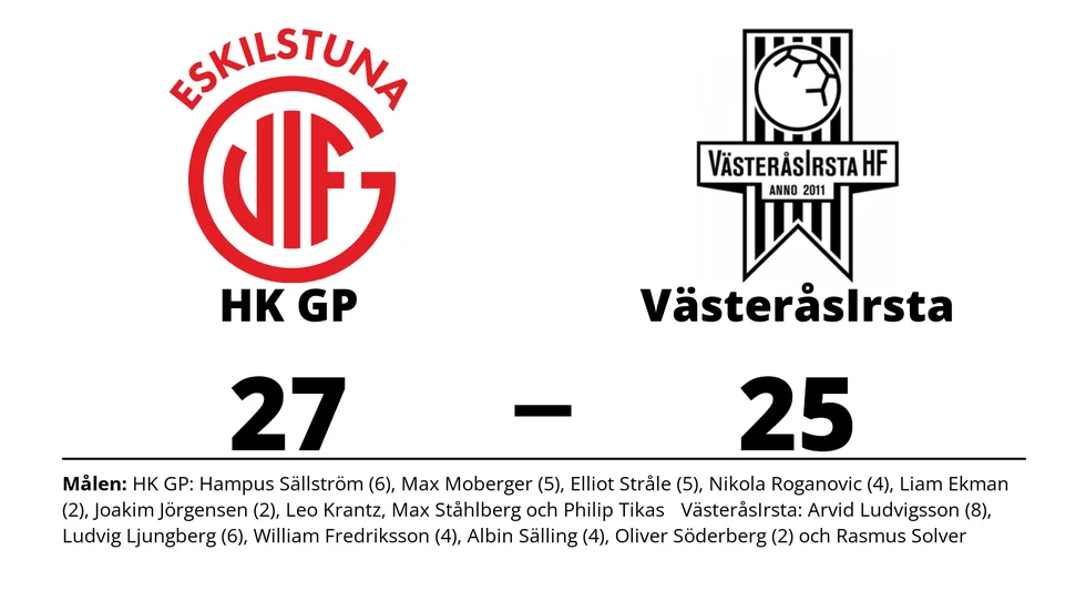 HK GP vann mot VästeråsIrsta HK