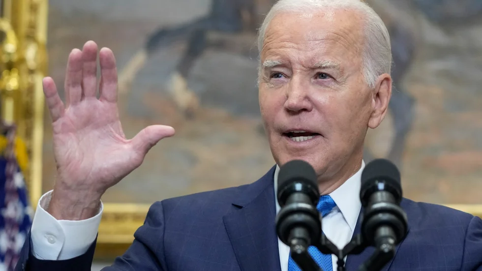 USA:s president Joe Biden talar om strejken i Detroit.