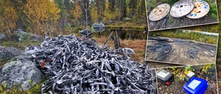 Kabeltrummor uppeldade i skogen: "Det måste ha brunnit rejält"