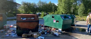 Tråkigt med skräpig avfallsstation