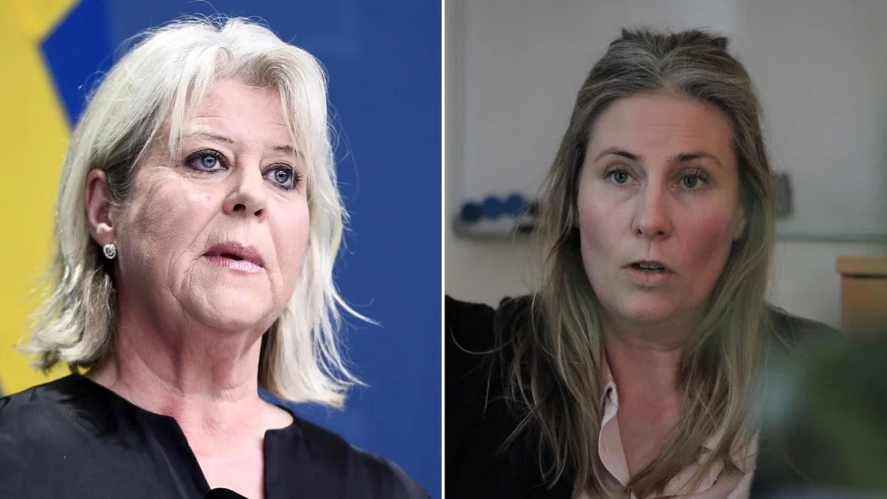 Socialtjänstminister Camilla Waltersson Grönvall och Charlotte Widegren, socialnämndens ordförande i Motala.