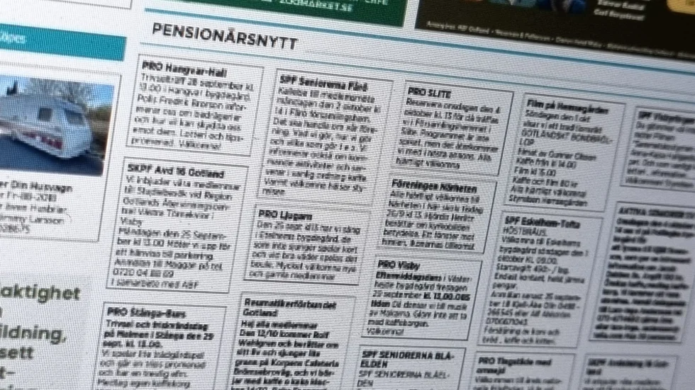 "Många av dem läser pensionärsnytt för att få reda på vilka aktiviteter som finns i de olika föreningarna".