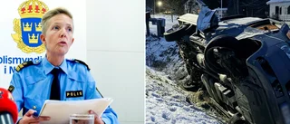 Byn släcktes ned efter våldsam avåkning – föraren smet