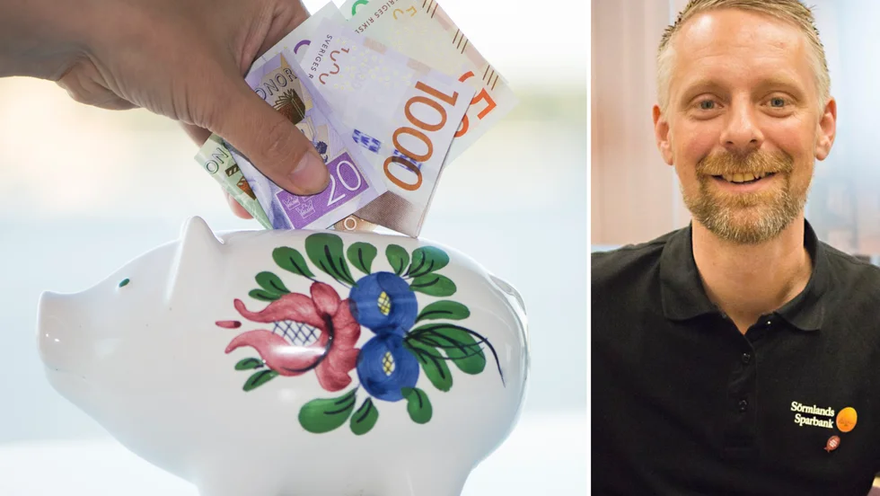 Alexander Flygare är ungdomsansvarig på Sörmlands sparbank. Han trycker på vikten av att vuxna pratar med sina barn om ekonomi hemma.