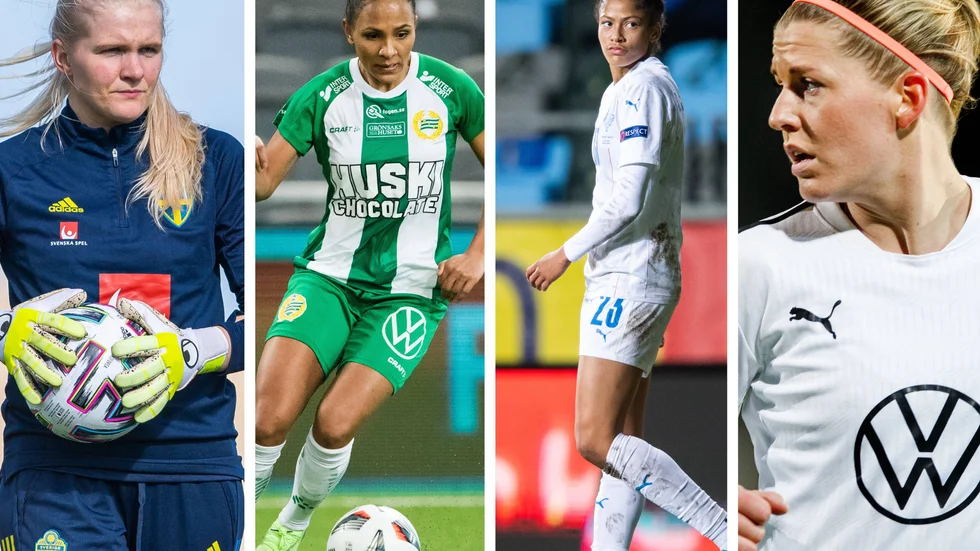 Kvartetten i topp – Emma Holmgren, Madelen Janogy, Sveindis Jane Jonsdottir och Olivia Schough.