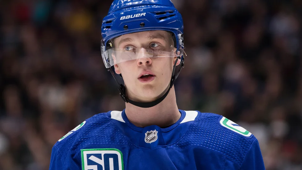 Elias Pettersson riskerar att missa resten av säsongen. Arkivbild.