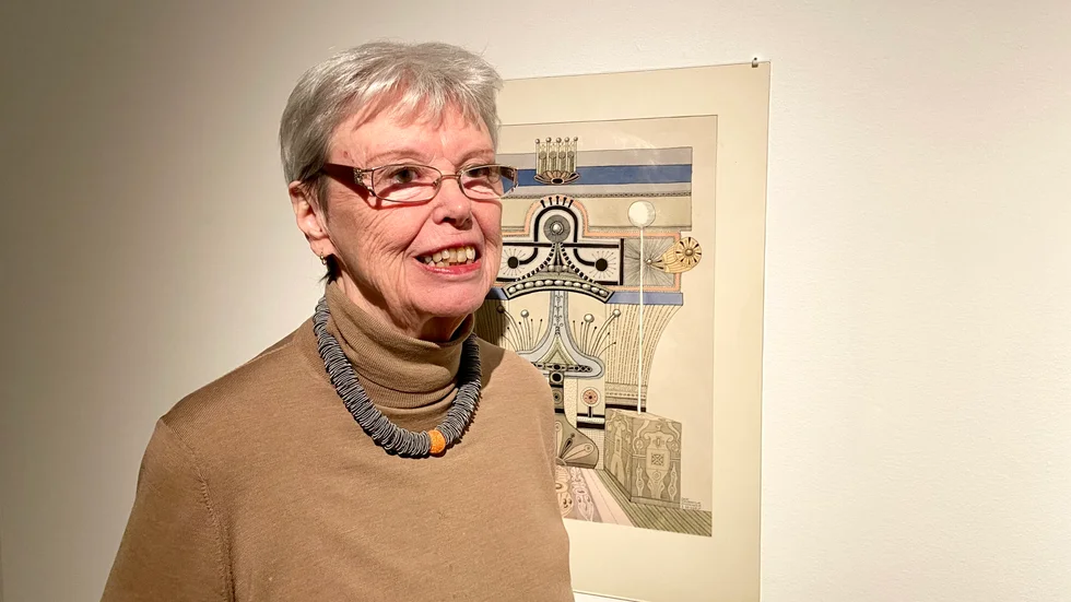 Pia Thunholm är konstvetare och före detta museichef i Eskilstuna. Nu har hon satt i hop en uställning med sin bortgångne make, Jan Thunholms (1931-2014), verk.
