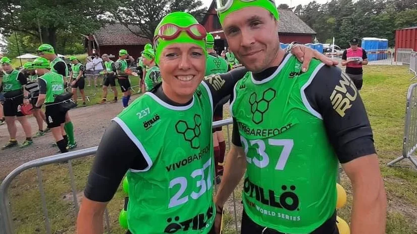 Johanna och Jonas Engström vid Utös world series i swimrun.