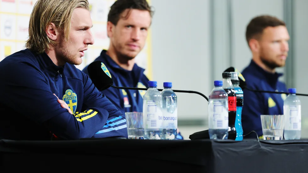 Emil Forsberg, Gustav Svensson och Marcus Berg.