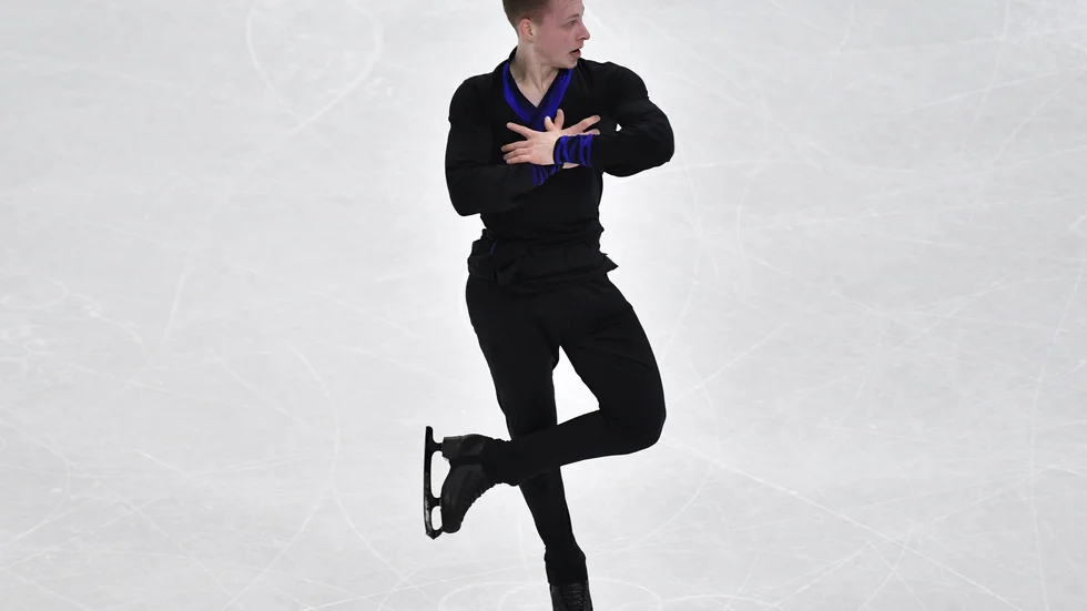 Nikolaj Majorov under det fria programmet i Globen i lördags.