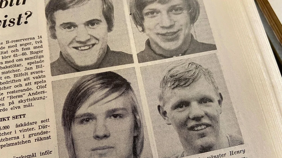 Kuriren för femtio år sedan: Skyttekungar i KSK är de allihopa. Från vänster Henry Franssons, a-lagets bäste målgörare, Leif Hallin, reservlagets d:o, Leif Andersson och Olof Martinsson delade på förstaplatsen i b-lagets målgörareliga.
