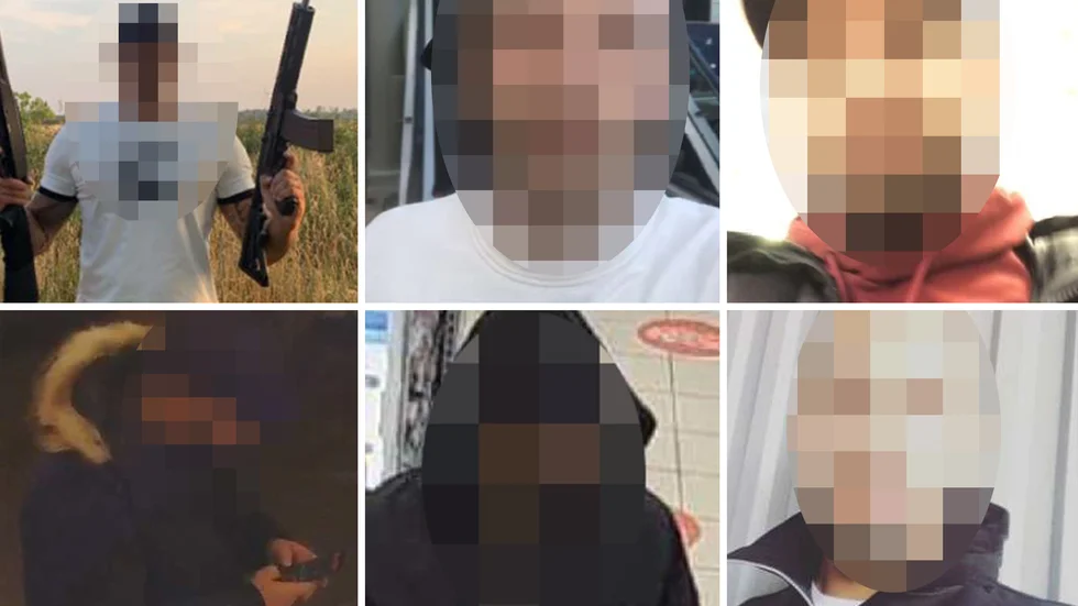 De sex männen som dömdes för mordet på Ingelsta i april 2020.