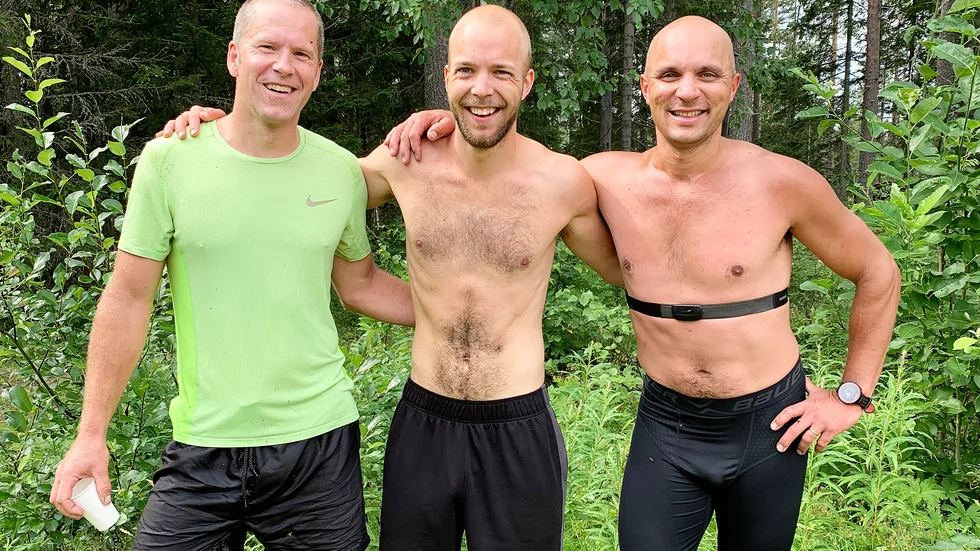 Vinnarbild från vänster: Tvåan Jörgen Burstedt, Nedre Bäck, segrare Adam Pettersson, Nyköping, trean Antti Kokko, Bissjön.