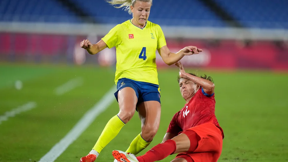 Hanna Glas i OS-finalen mot Kanada. Arkivbild.