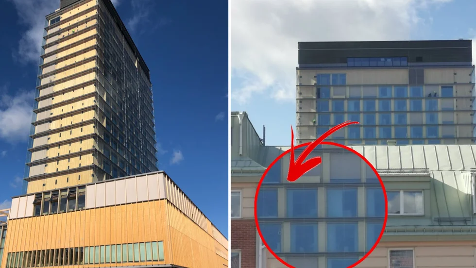 Därför ser delar av kulturhuset sneda ut. 