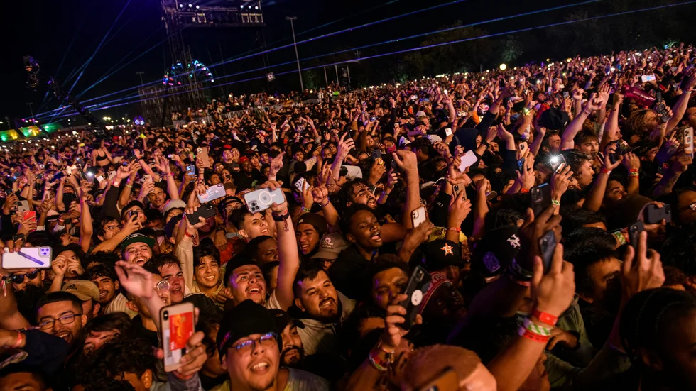 Publiken under Travis Scott uppträdande på Astroworld i Houston den 5 november.
