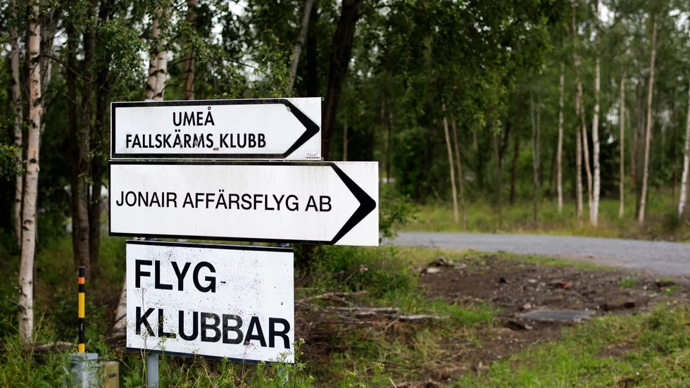 UMEÅ 20190715Umeå Fallskärmsklubb, på Umeå flygplats, dagen efter den flygolycka då nio personer omkom.Foto: Erik Abel / TT / Kod 10470 