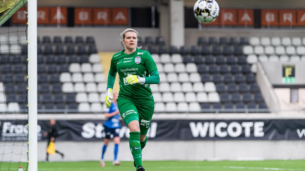 Emelie Lundberg fick chansen I Uniteds mål i tisdagens träningsmatch i Stockholm.