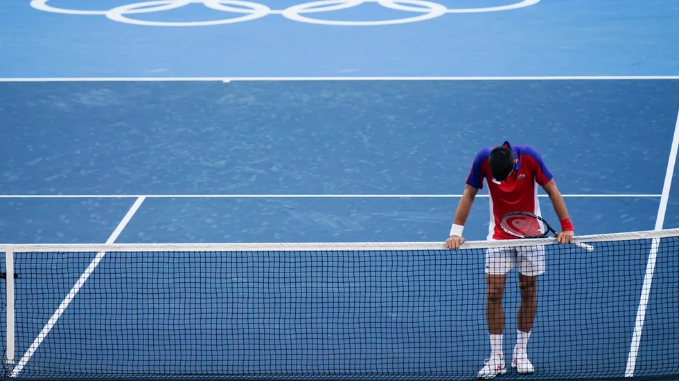 Novak Djokovic förlorade bronsmatchen i OS i Tokyo. Arkivbild.