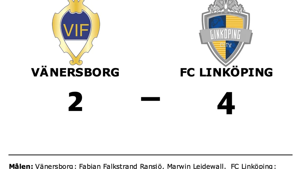 Vänersborgs IF förlorade mot FC Linköping City
