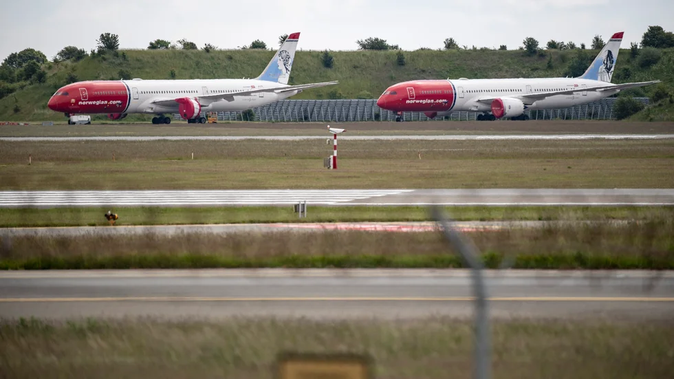 Flygplan på marken på Kastrups flygplats i juni 2020.