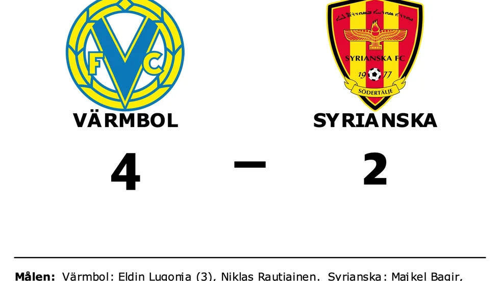 Värmbols FC vann mot Syrianska FC